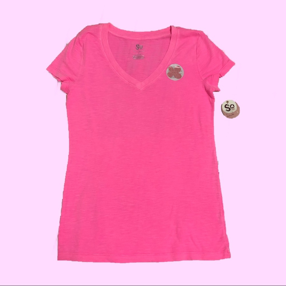 SO Hot Pink Vneck